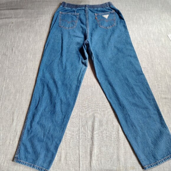 VINTAGE Levis Jeans Women's Size 34x32 High Rise Tapered Mom Orange Tab Elastic - Picture 1 of 15
